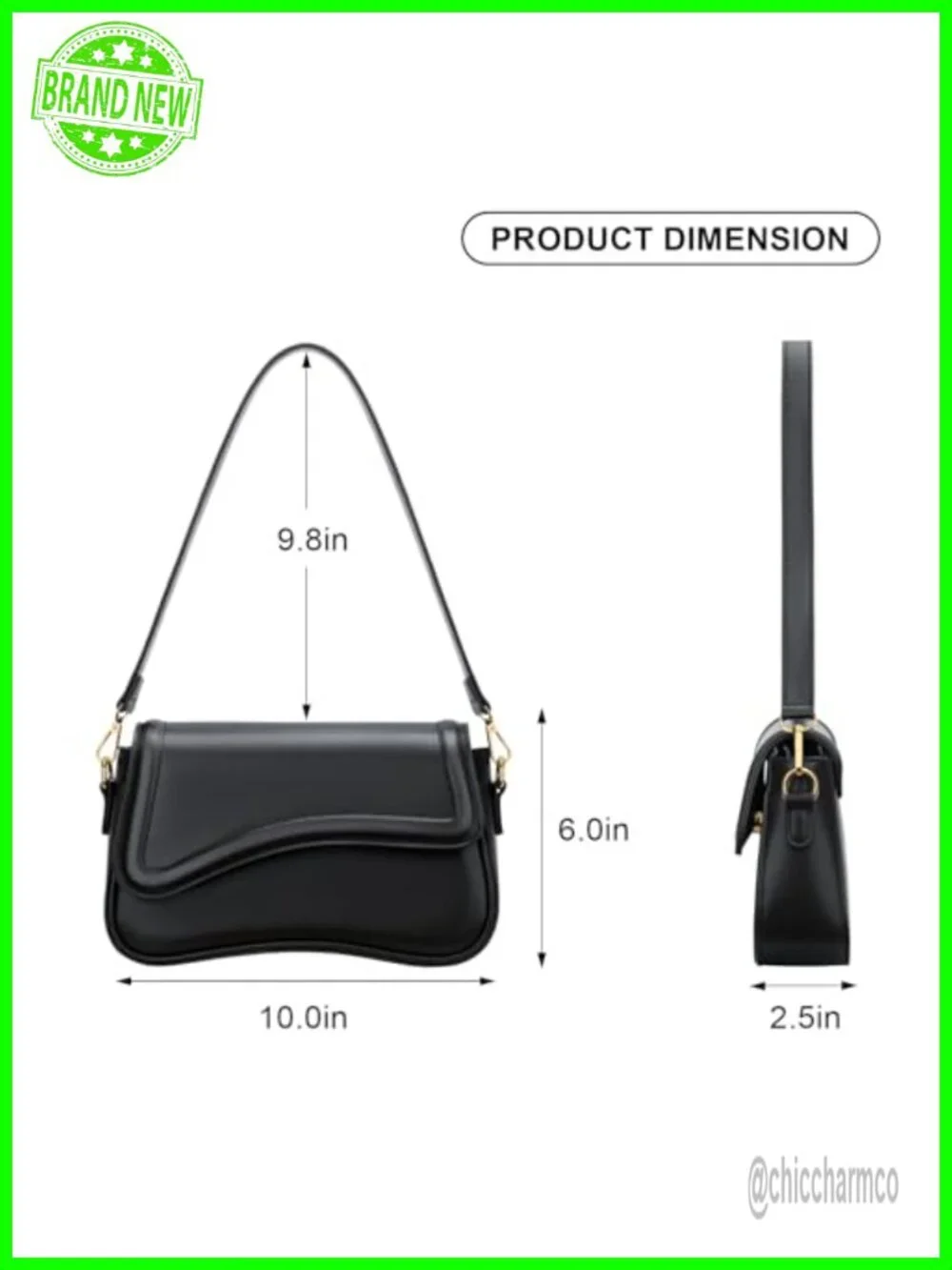 KKXIU PU Leather Hobo Shoulder Bag Small Cute Mini Clutch Purse Removable Chain